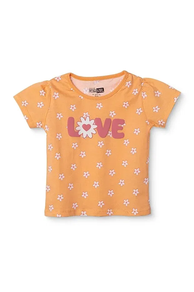 Детская футболка для девочек с принтом Hellobaby Ebebek Hello Baby, Salmon