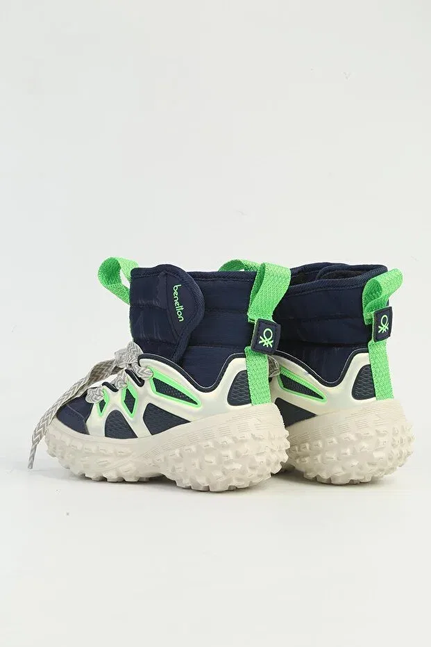 Детские ботинки для девочек на шнуровке Benetton, Navy Blue — фото 3