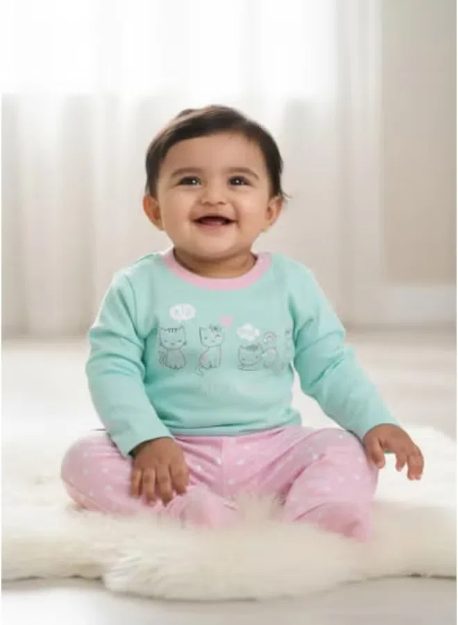 Комплект одежды с длинным рукавом для девочек Baby Go, розовый — фото 3