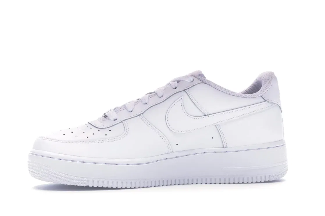 Детские кроссовки с перфорацией Nike Air Force 1 Low, White/White — фото 3