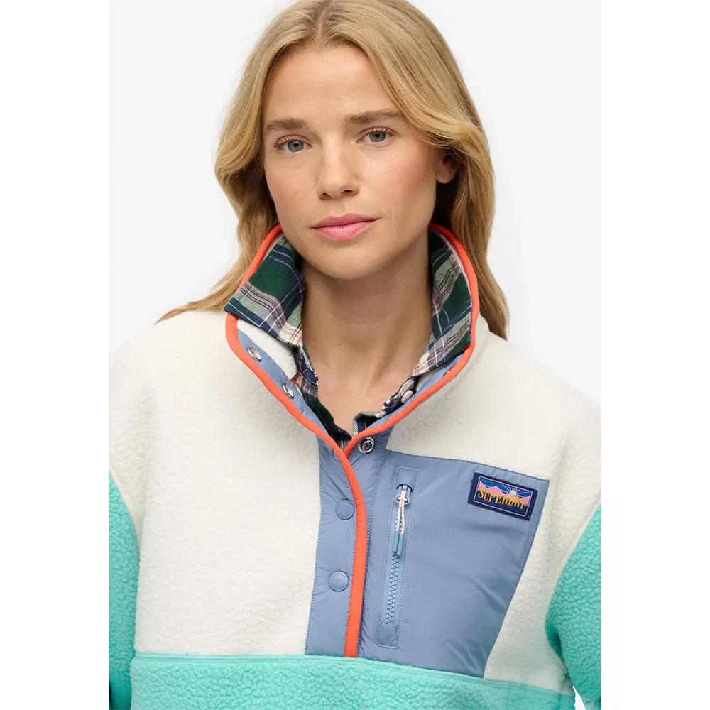 Куртка Colour Block Fleece Pull Over Superdry, синий — фото 2