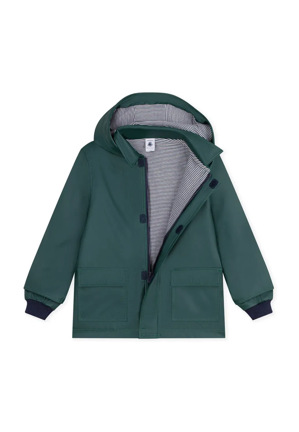 Детский однотонный культовый дождевик унисекс - водонепроницаемая куртка Petit Bateau, Tree — фото 3