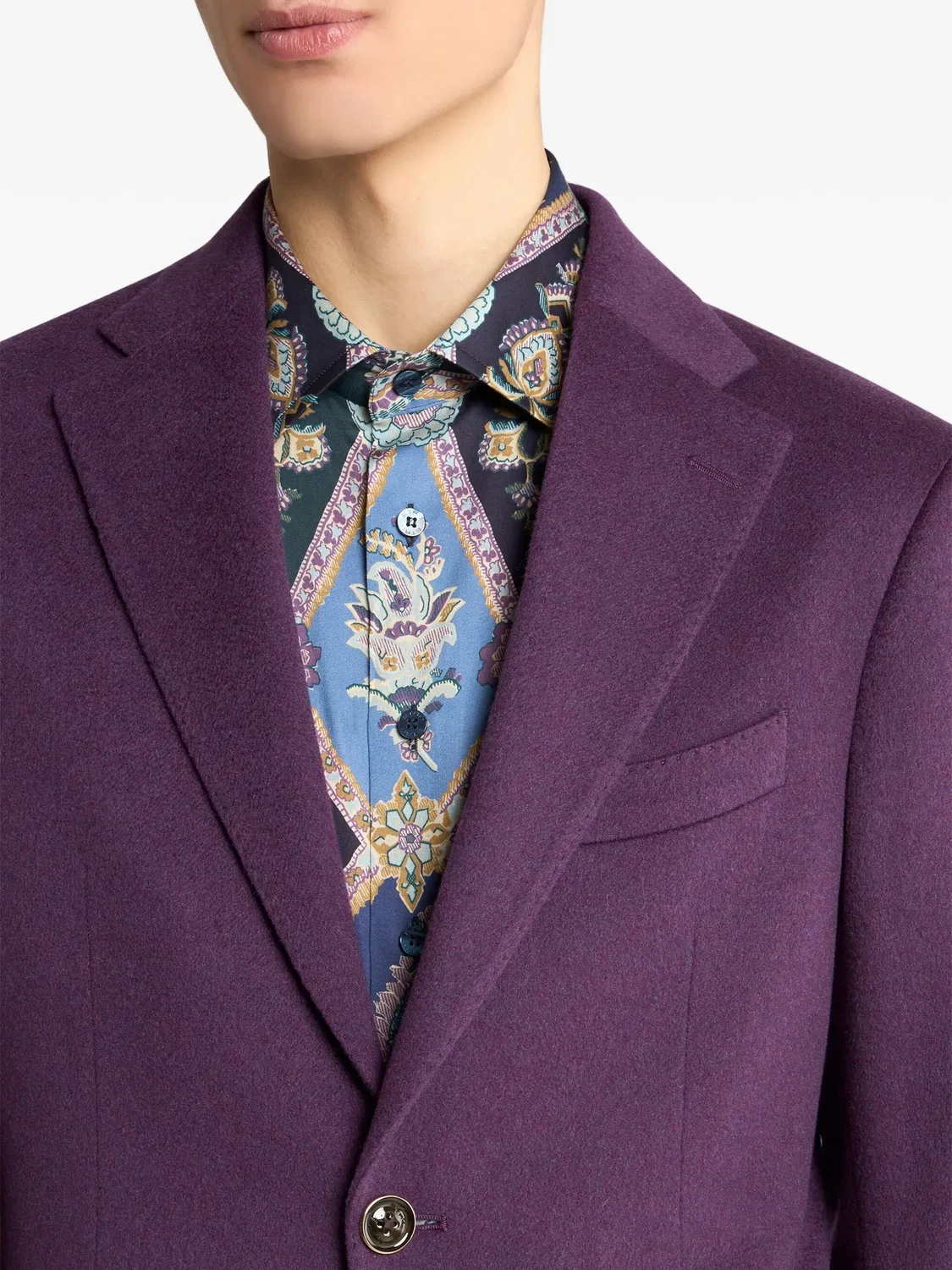 ETRO Пурпурный жакет с одним рядом пуговиц — фото 2