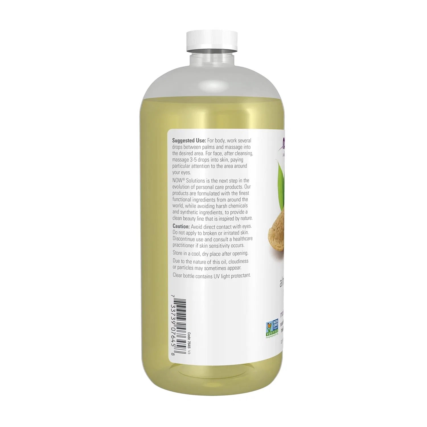 Масло для тела Almond Oil, NOW, 946.35 мл — фото 3