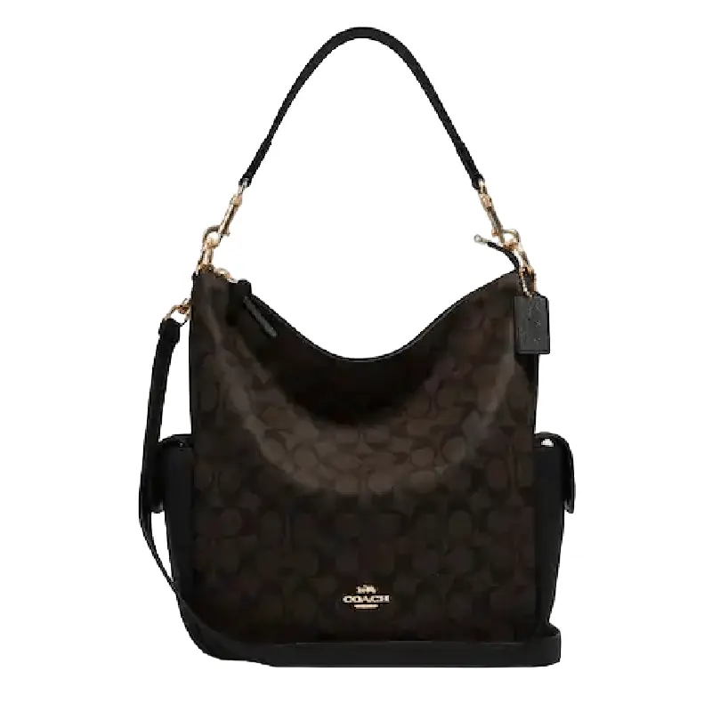 

Сумка Coach Pennie Shoulder Bag In Signature Canvas, золотой/темно-коричневый