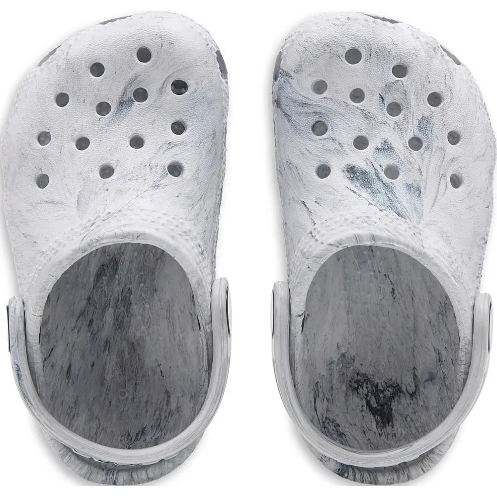 Детские классические сабо с мраморным рисунком для малышей Crocs, Grey Marble — фото 4