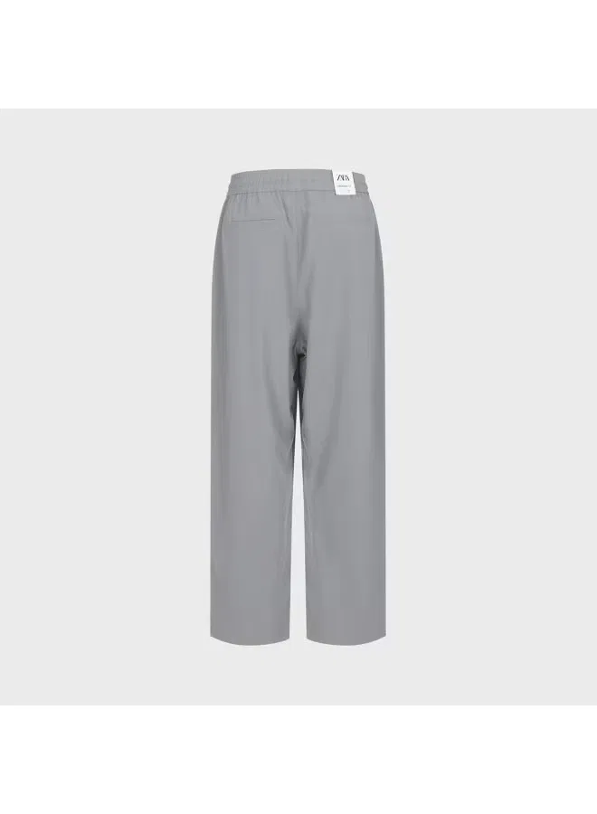 Брюки свободные деловые повседневные Zara, серый — фото 3