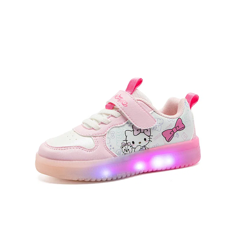 Детские кроссовки для скейтбординга с принтом Hello Kitty Sanrio, Pink White — фото 3