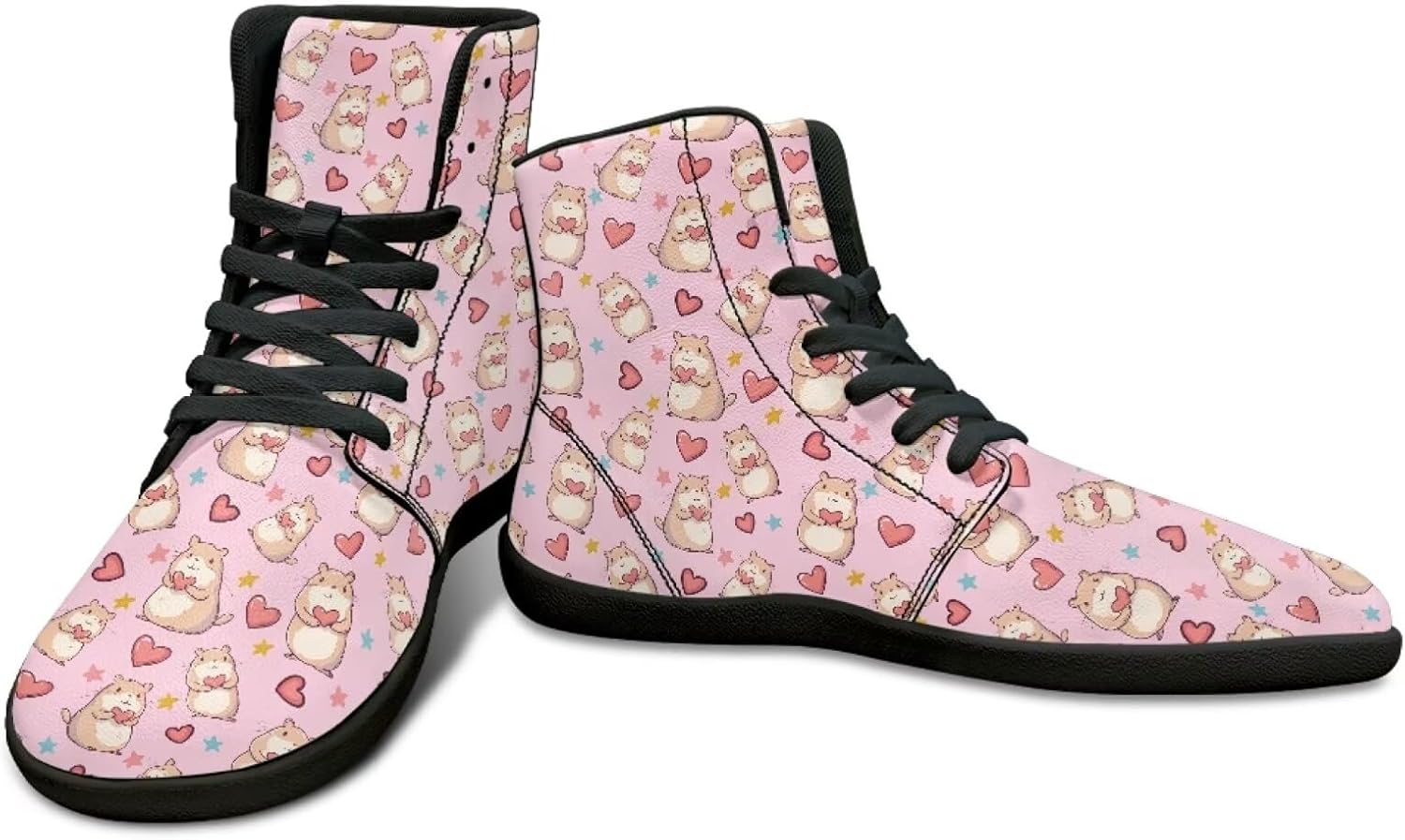 

Высокие кеды ко Дню святого Валентина для мужчин - босоножки без каблука, легкие, минималистичные Watdotory, Little Mouse Love Star Print