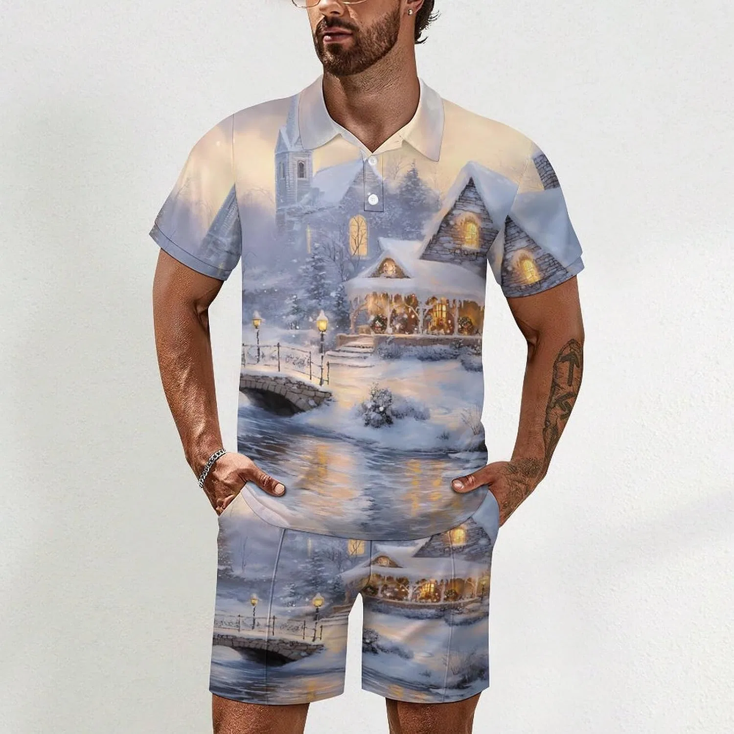 Мужской спортивный костюм из футболки поло и шорт, Style — фото 2