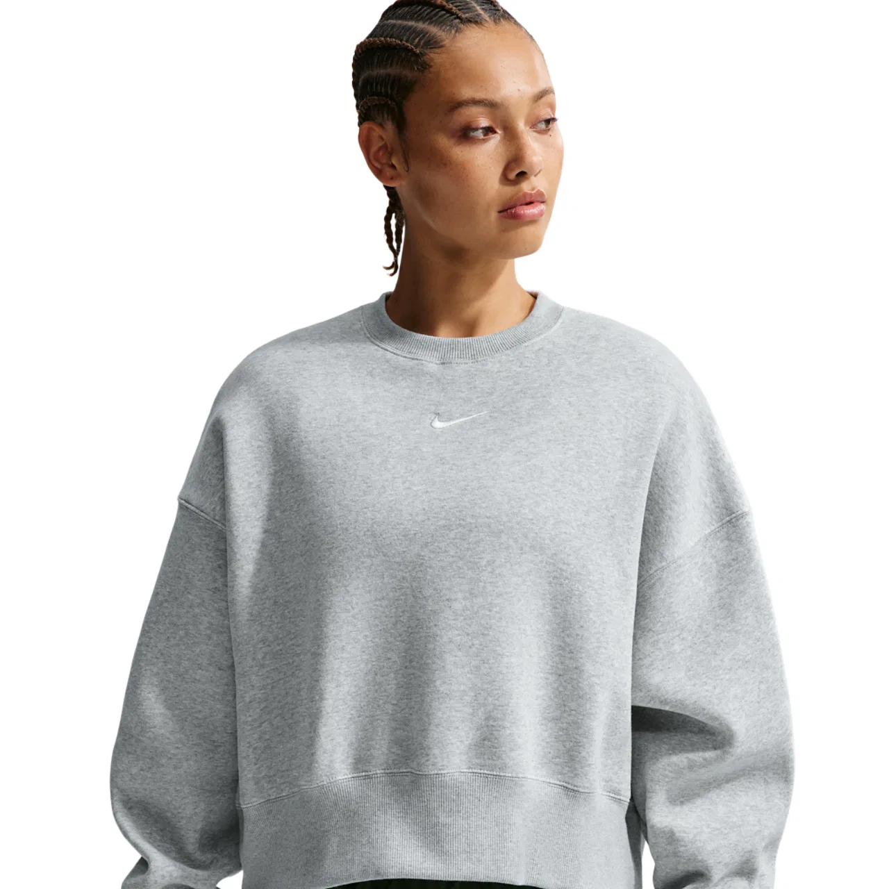 Женская толстовка Fleece Crew Nike, цвет Heather/Pure Platinum/Sail