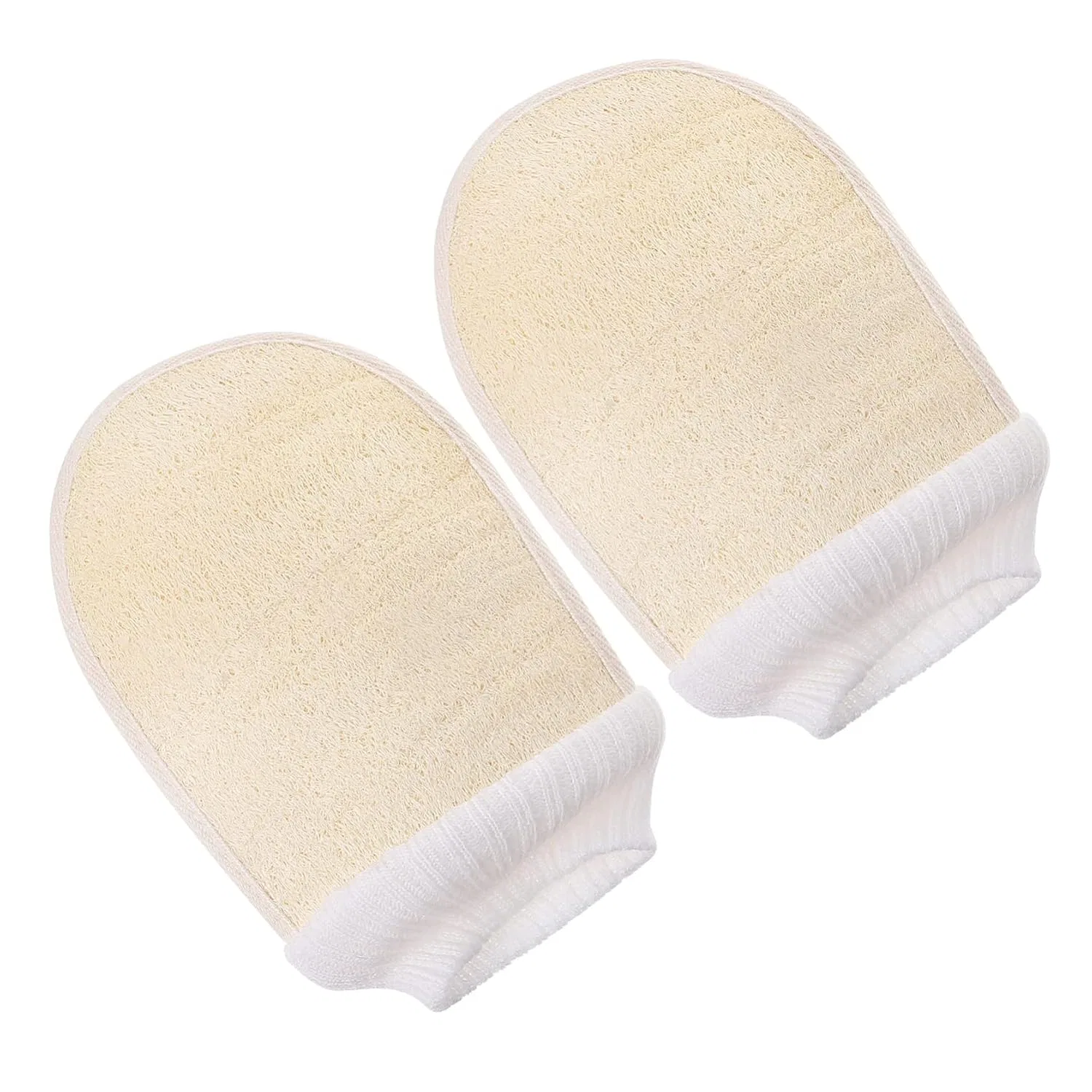 Мочалка для пилинга из люфы MUSISALY, 2 шт, бежевый