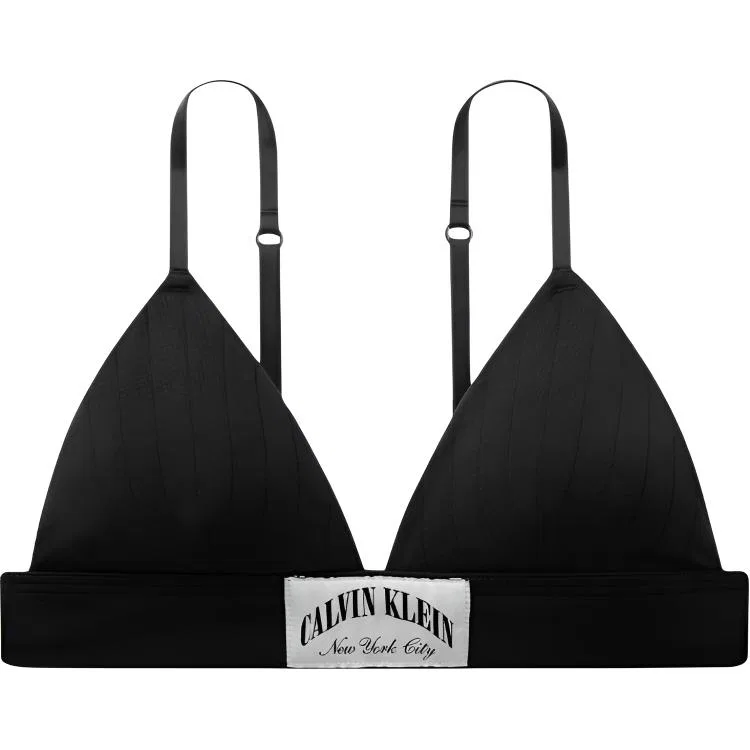 Женский бюстгальтер без поролона с бретельками Vintage Resistance Band Bra Calvin Klein, Space Black