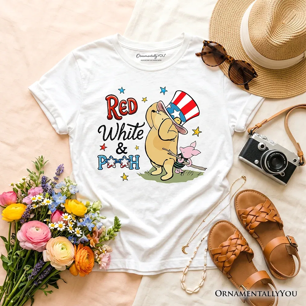 Детская футболка с принтом USA Patriotic Bear Freedom Celebration OrnamentallyYou, White