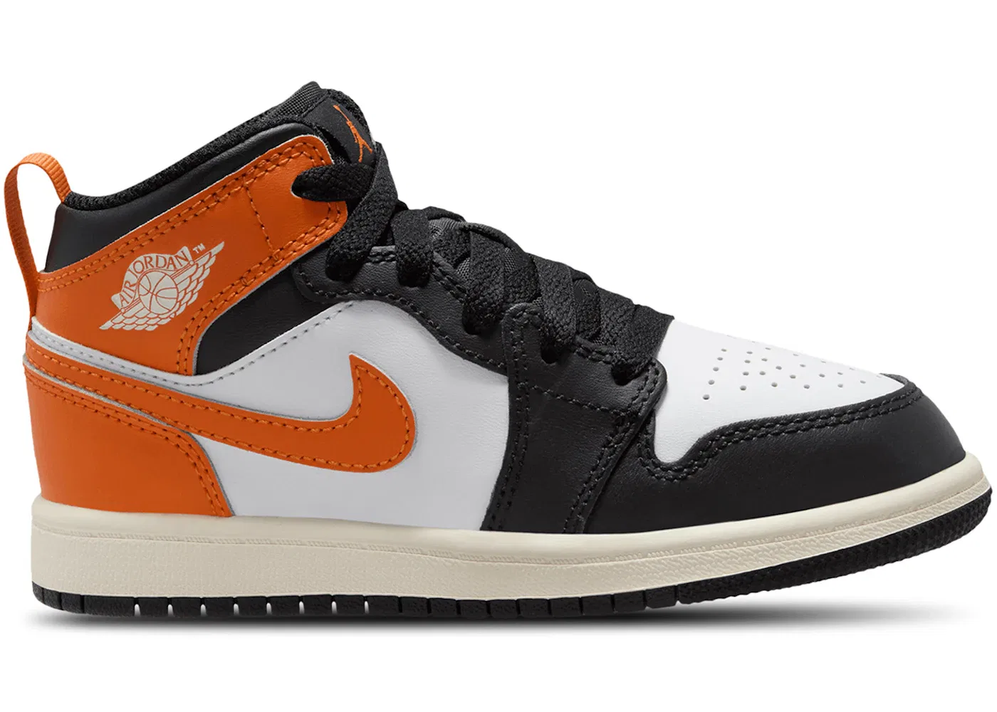 Детские кроссовки с высоким верхом Jordan 1 Mid Jordan, Starfish/White/Sail/Black