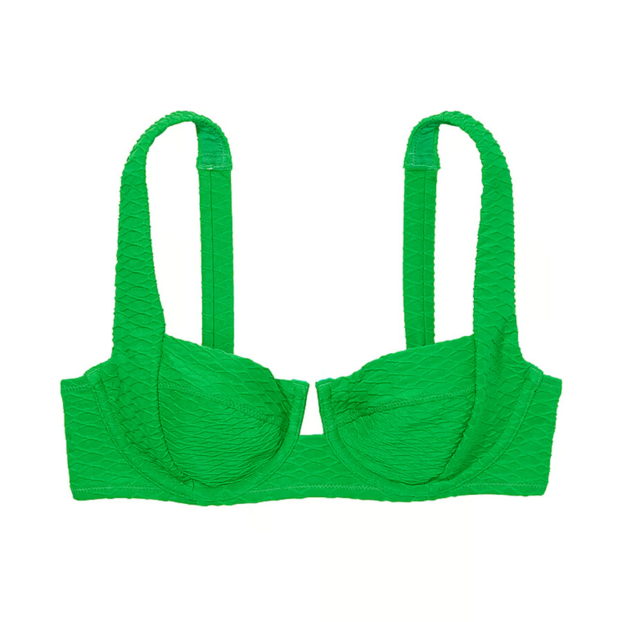 

Топ бикини Victoria's Secret Swim Mix & Match Full-Coverage Fishnet, зеленый