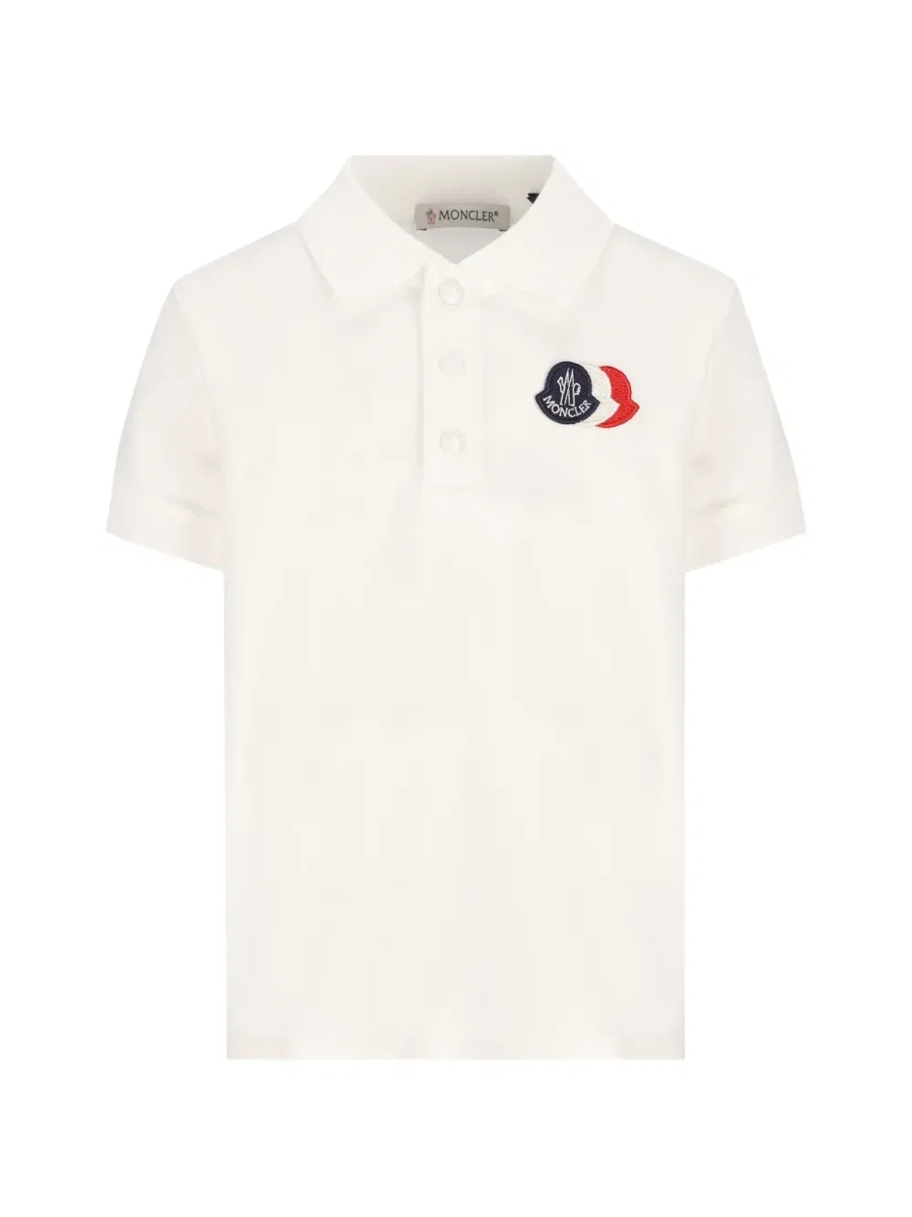 Рубашка-поло с нашивкой-логотипом Moncler Enfant, бежевый