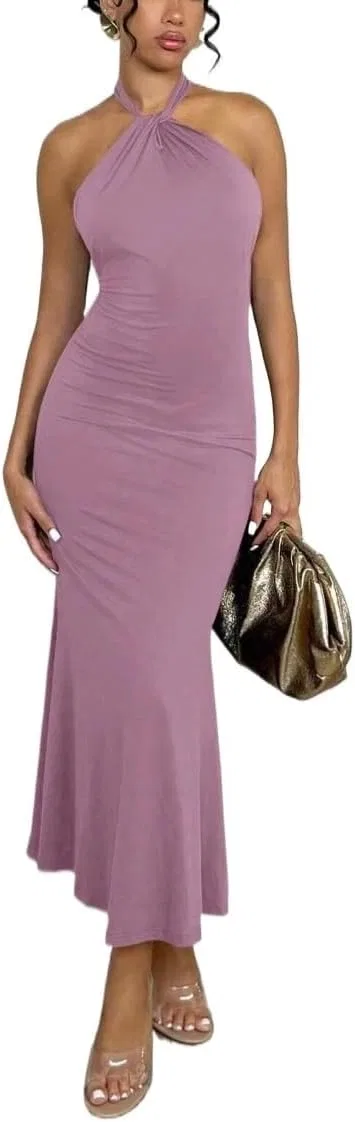 Женское облегающее платье без рукавов Mauve Purple