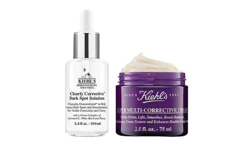Женский набор для ухода за кожей с кремом и сывороткой Kiehl's, Purple Glass A Face Cream, Dark Spot Lightening Serums — фото 3