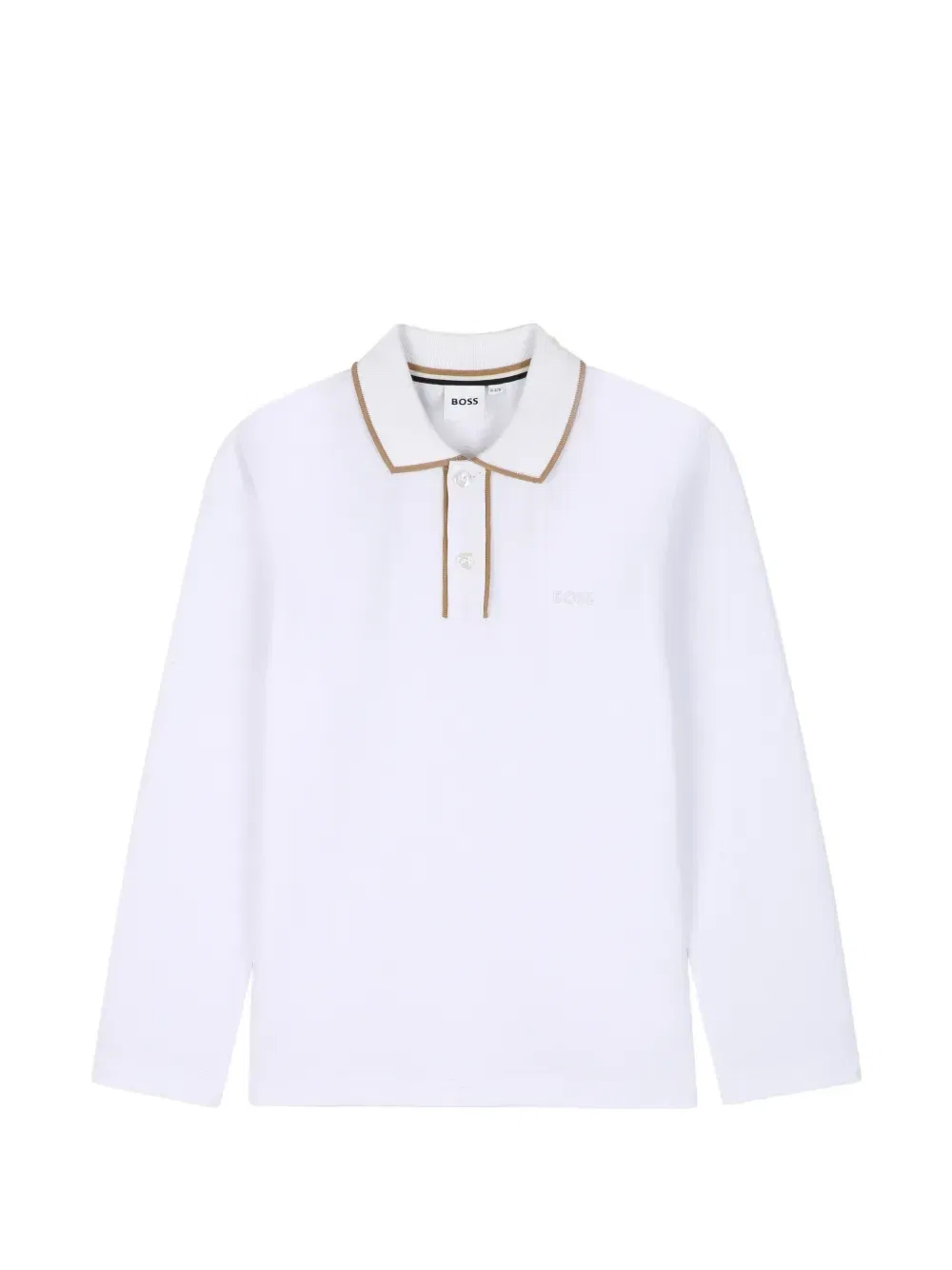 Рубашка поло с длинными рукавами Boss Kidswear, белый