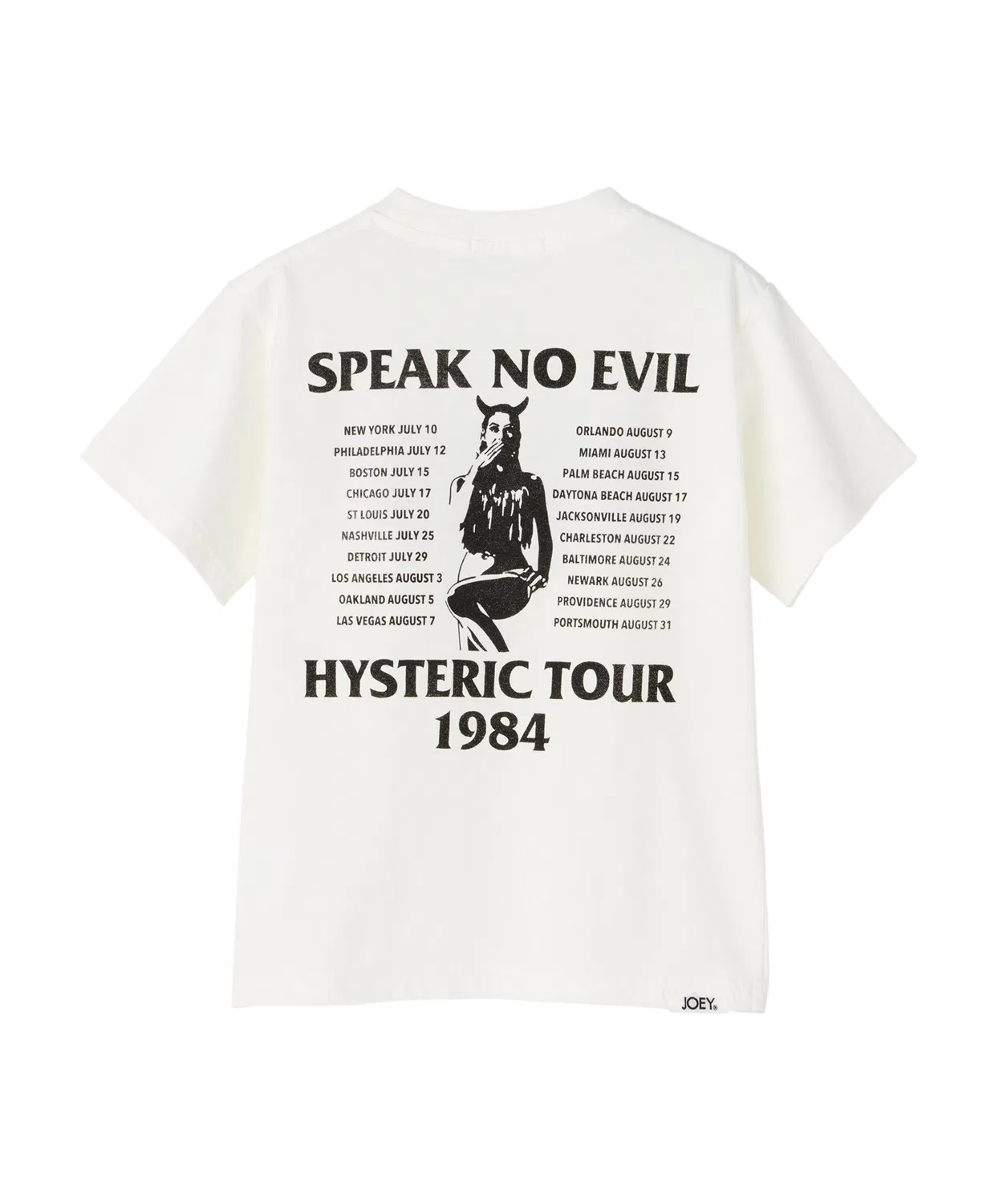 Детская футболка с коротким рукавом с принтом HG Tour 1984 JOEY HYSTERIC, White — фото 2