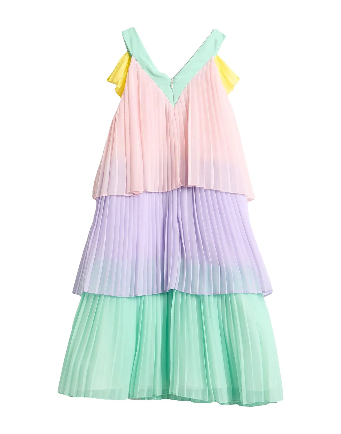 Детское платье для девочек с воланами Crepe Stella Mccartney Kids, светло-зеленый — фото 2