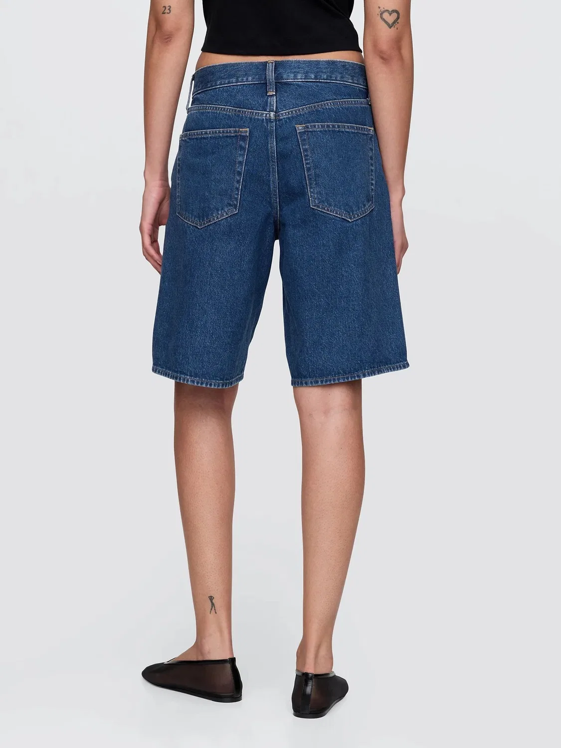 Шорты джинсовые, удлиненные, Mid Rise Gap, Dark Wash — фото 2