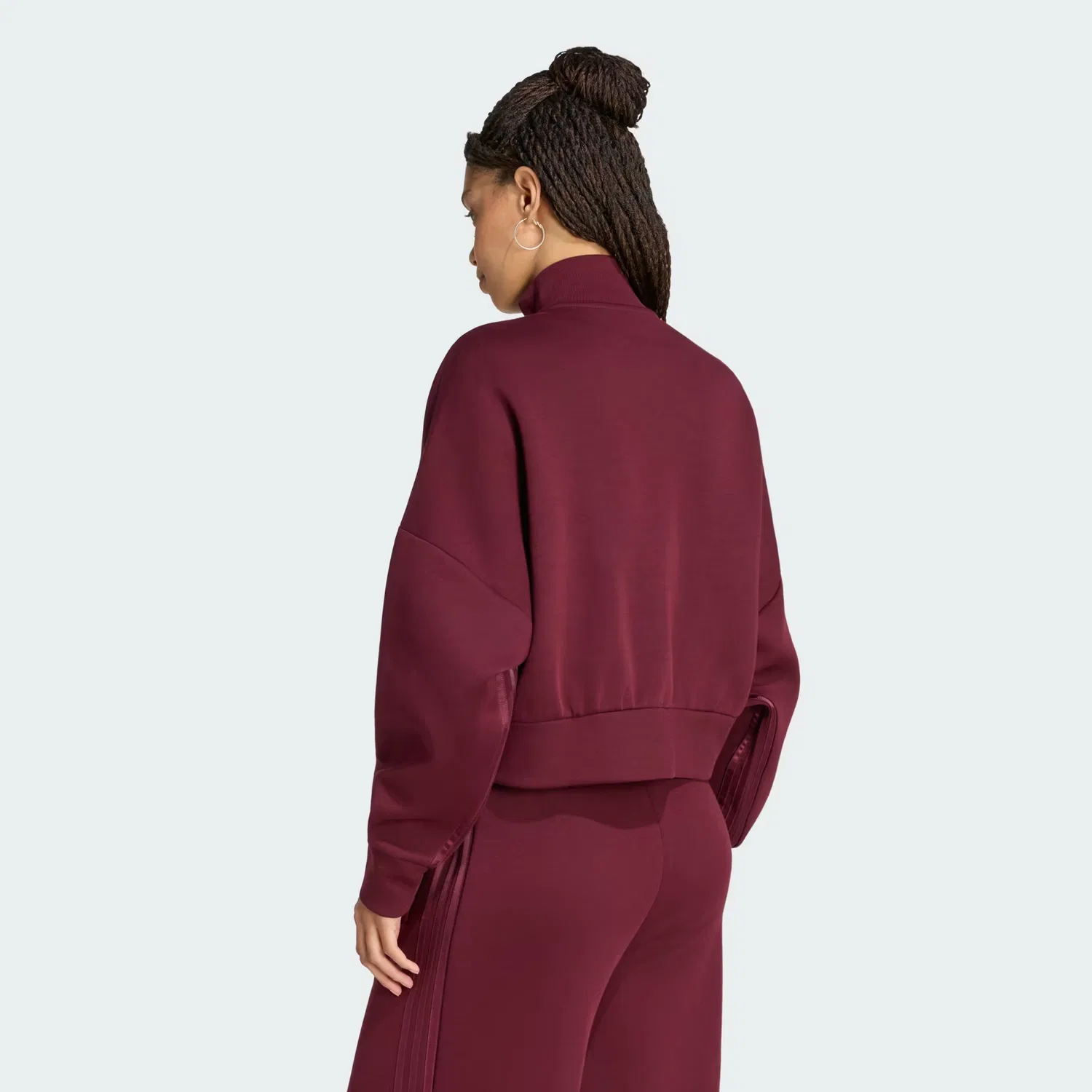Женская олимпийка оверсайз Spacer Tracktop Adidas Originals, бордовый — фото 2