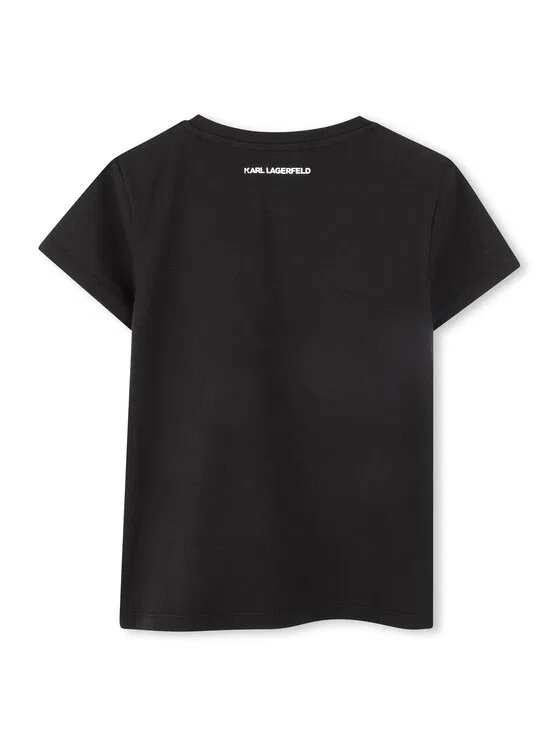Футболка regular fit Karl Lagerfeld Kids, черный — фото 2