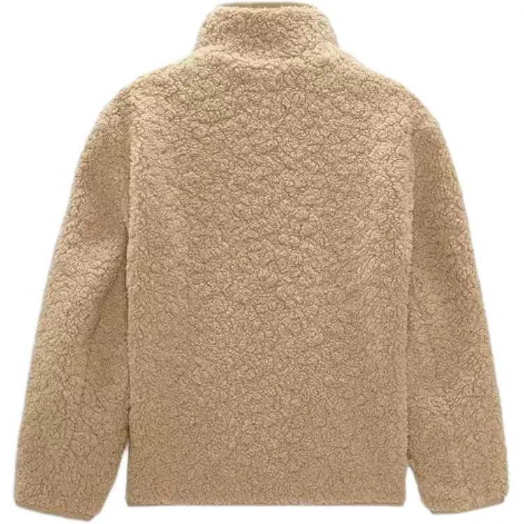 Мужской флисовый топ с воротником-стойкой и начесом ZARA, Beige — фото 3
