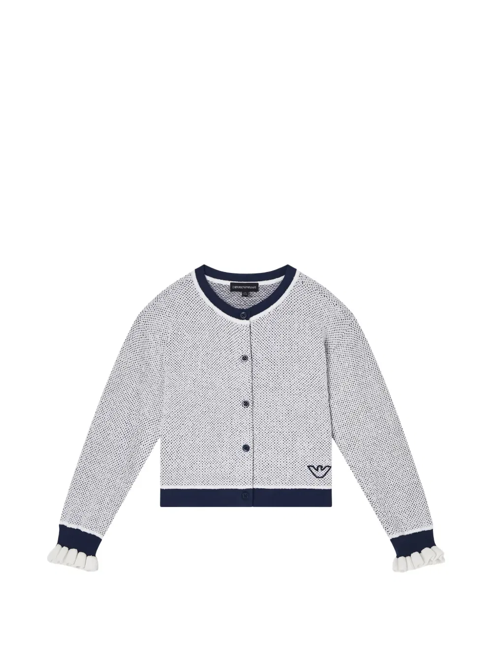 Кардиган с оборками Emporio Armani Kids, белый