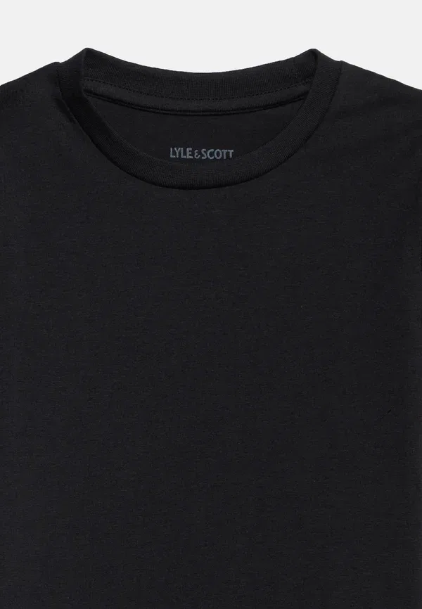 Футболка хлопковая Basic T-shirt Lyle & Scott, Navy, Jet Black, Opal Blue, черный/темно-синий — фото 4