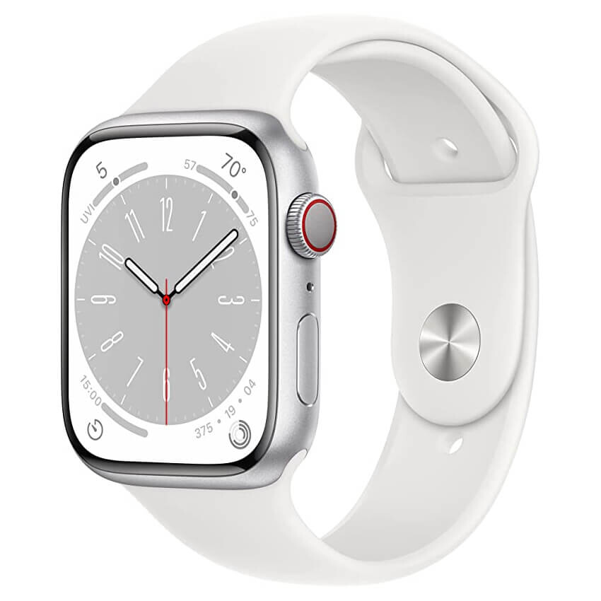 

Умные часы Apple Watch Series 8 (GPS + Cellular), 45 мм, Silver Aluminum Case/White Sport Band - R, Серебристый, Умные часы Apple Watch Series 8 (GPS + Cellular), 45 мм, Silver Aluminum Case/White Sport Band - R