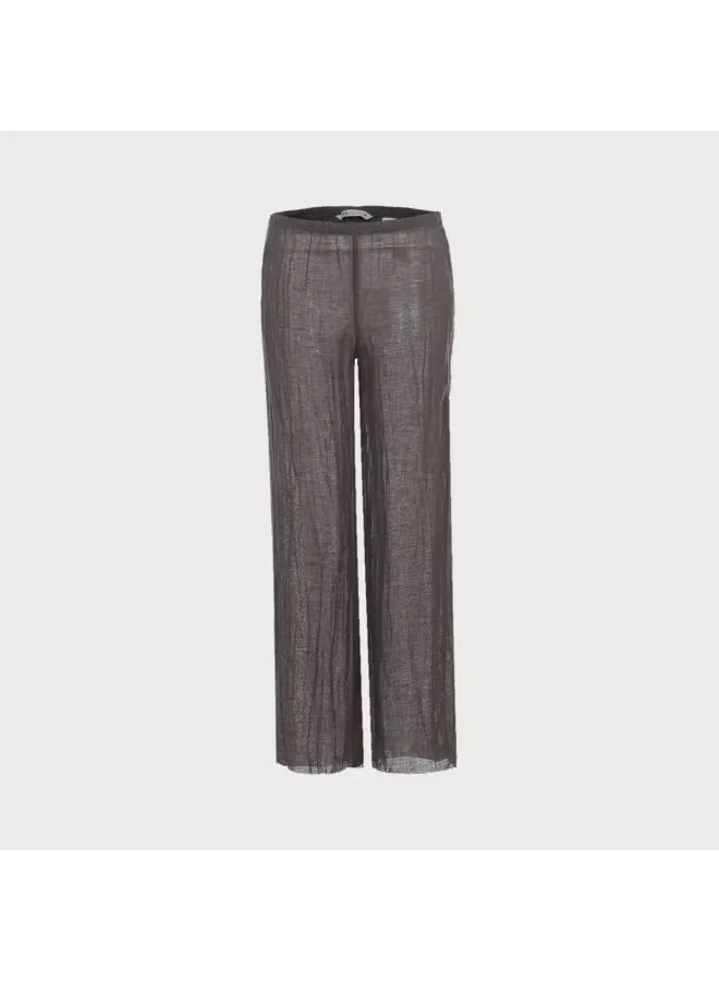 Брюки свободные с легкой прозрачностью Zara, темно-коричневый — фото 2