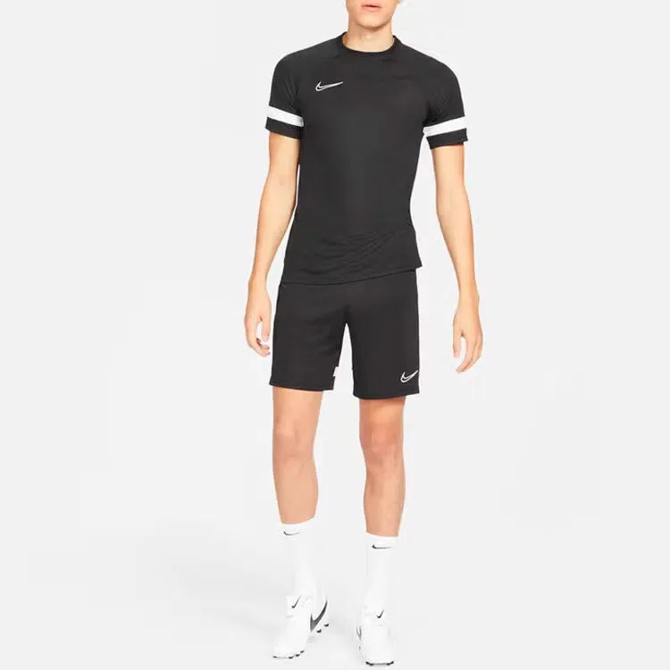 Футболка с принтом логотипа и полосами Nike, черный — фото 3