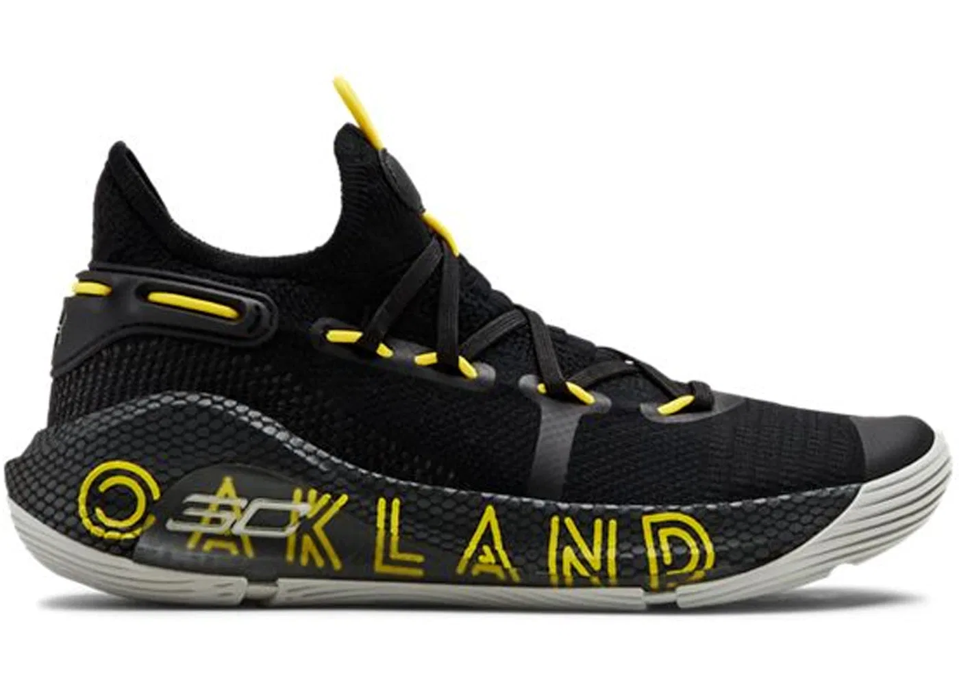 Детские кроссовки для мальчиков с длинным шнурком Under Armour Curry 6 Under Armour, Black/Elemental-Black