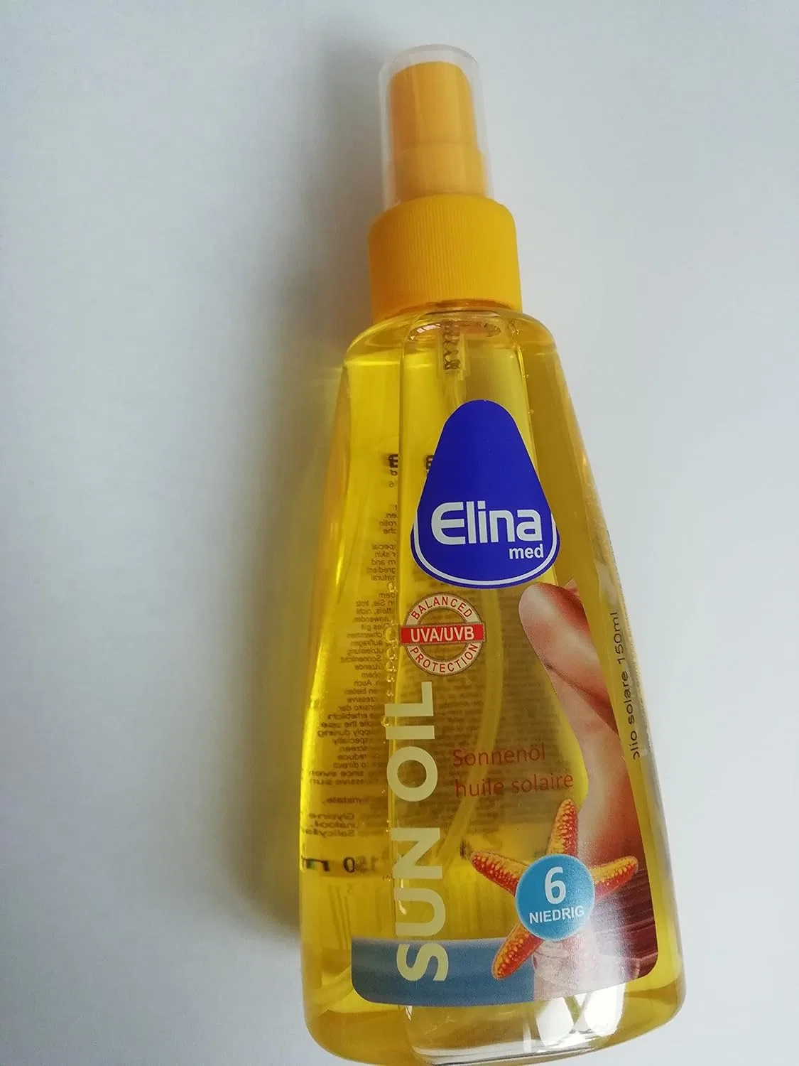 Солнцезащитное масло SPF 6, Elina med, 150 мл