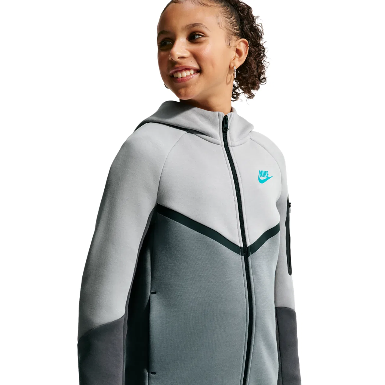 Детское худи для мальчиков с капюшоном Nike Tech Fleece Full-Zip, Nike, Light Smoke Grey Smoke Grey Anthracite