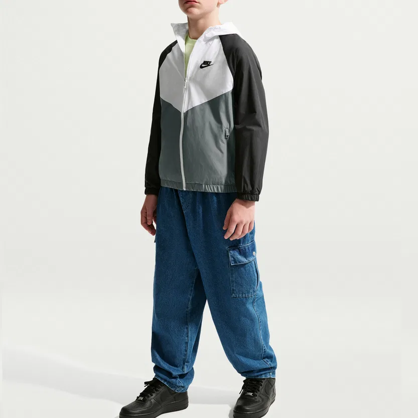 Детская куртка с капюшоном, Nike, White Black Gray — фото 4