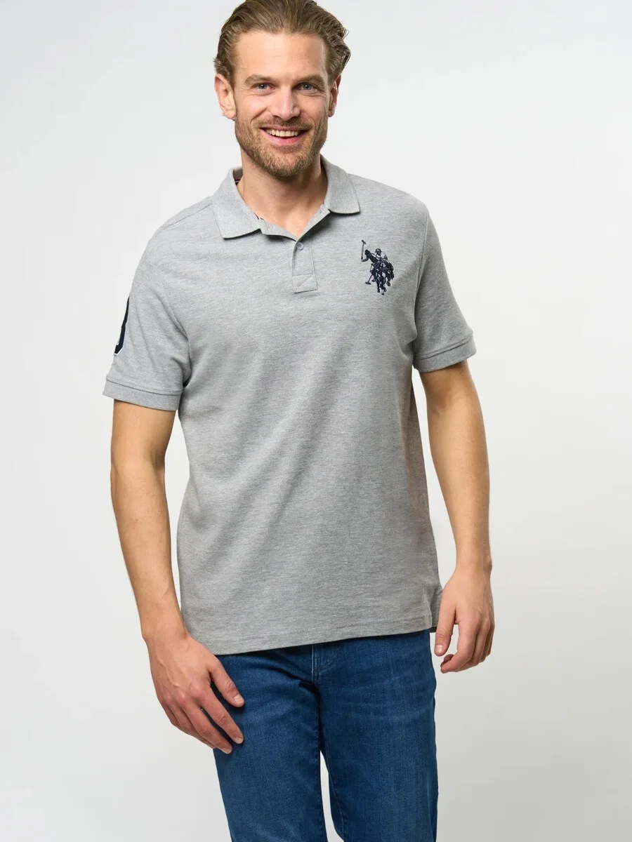 Футболка U.S. Polo Assn. 'UMALFREDO' серого цвета с пятнистым рисунком