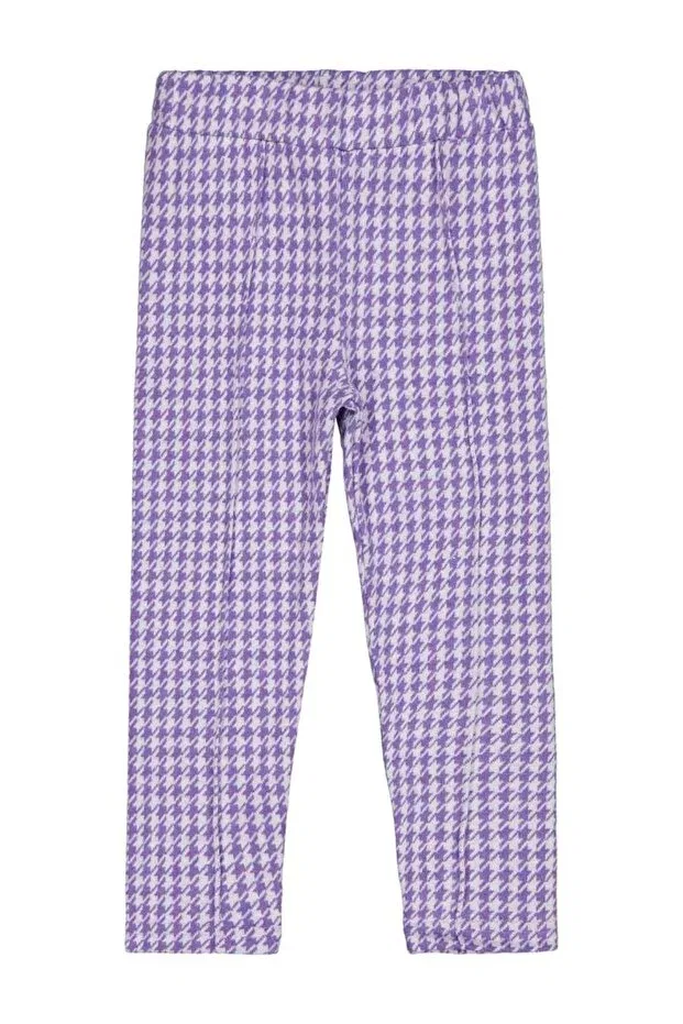 Детские леггинсы для девочек с принтом Houndstooth pattern Civil Girls, Purple