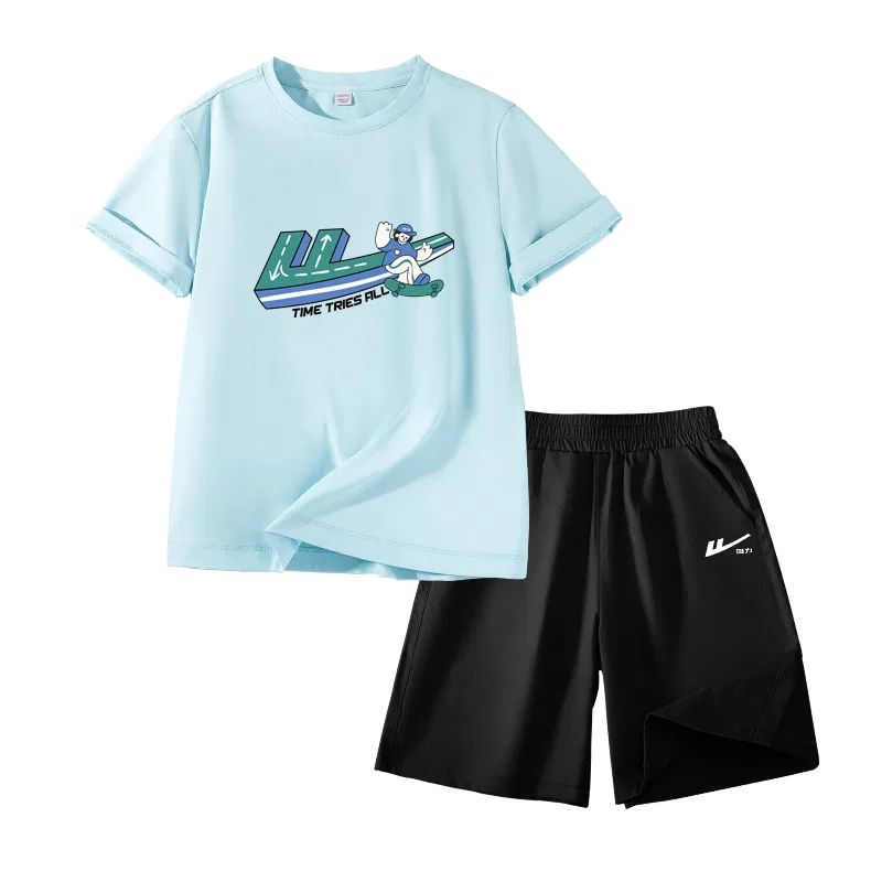 Детский спортивный комплект с принтом Light Blue/H Green Track-Black/H Silicone Return White K WARRIOR
