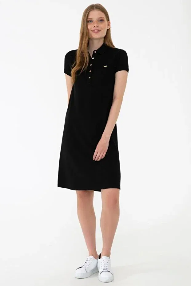 Женское платье поло с коротким рукавом U.S. Polo Assn., Black