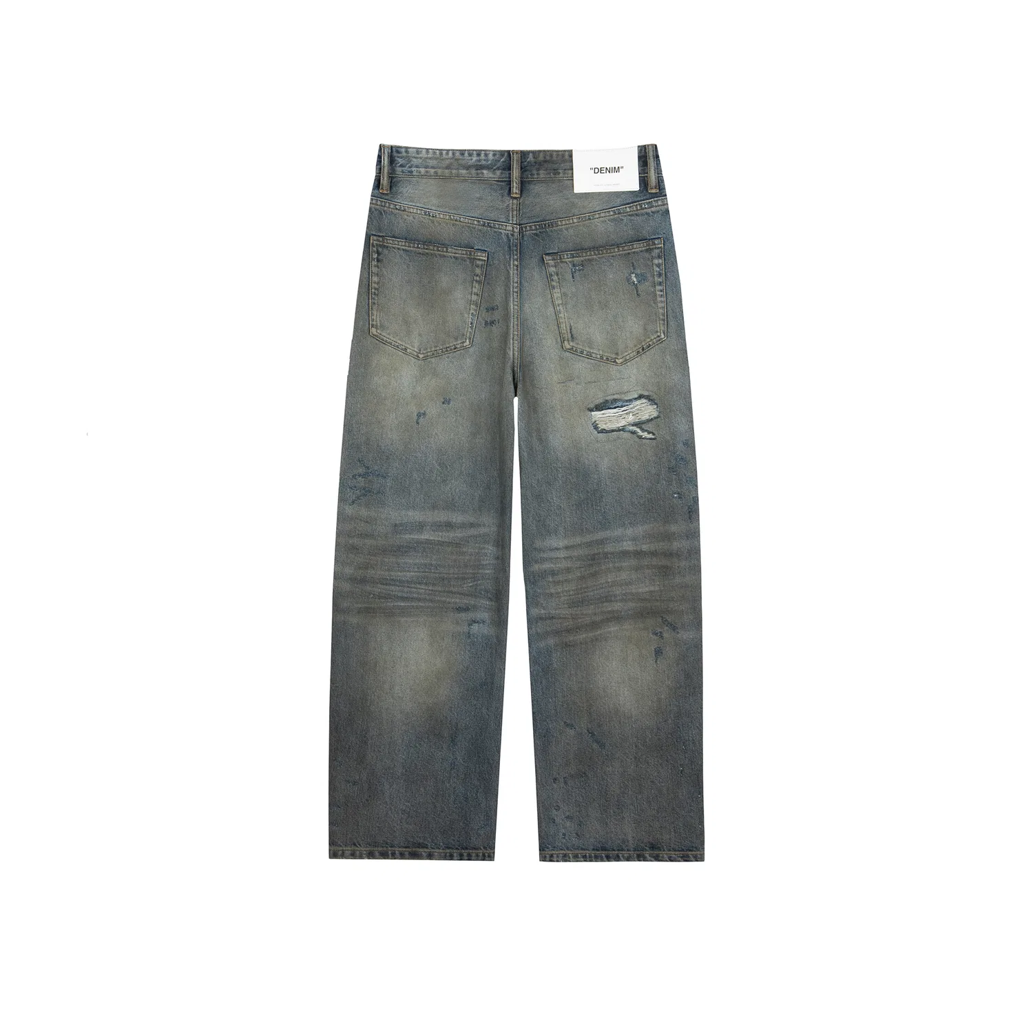 Джинсы Off-White, унисекс, разноцветные синие, средней толщины, широкие — фото 3