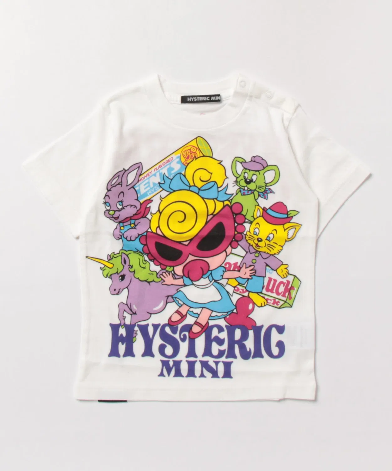 Детская футболка с принтом HYSTERIC MINI IN WONDERLAND HYSTERIC MINI, Белая