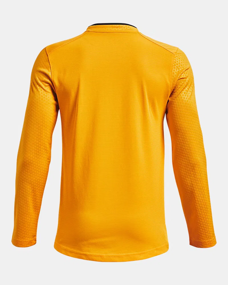 Вратарская футболка для мальчиков легкая дышащая HeatGear UA Wall UnderArmour, Steeltown Gold/Black — фото 2