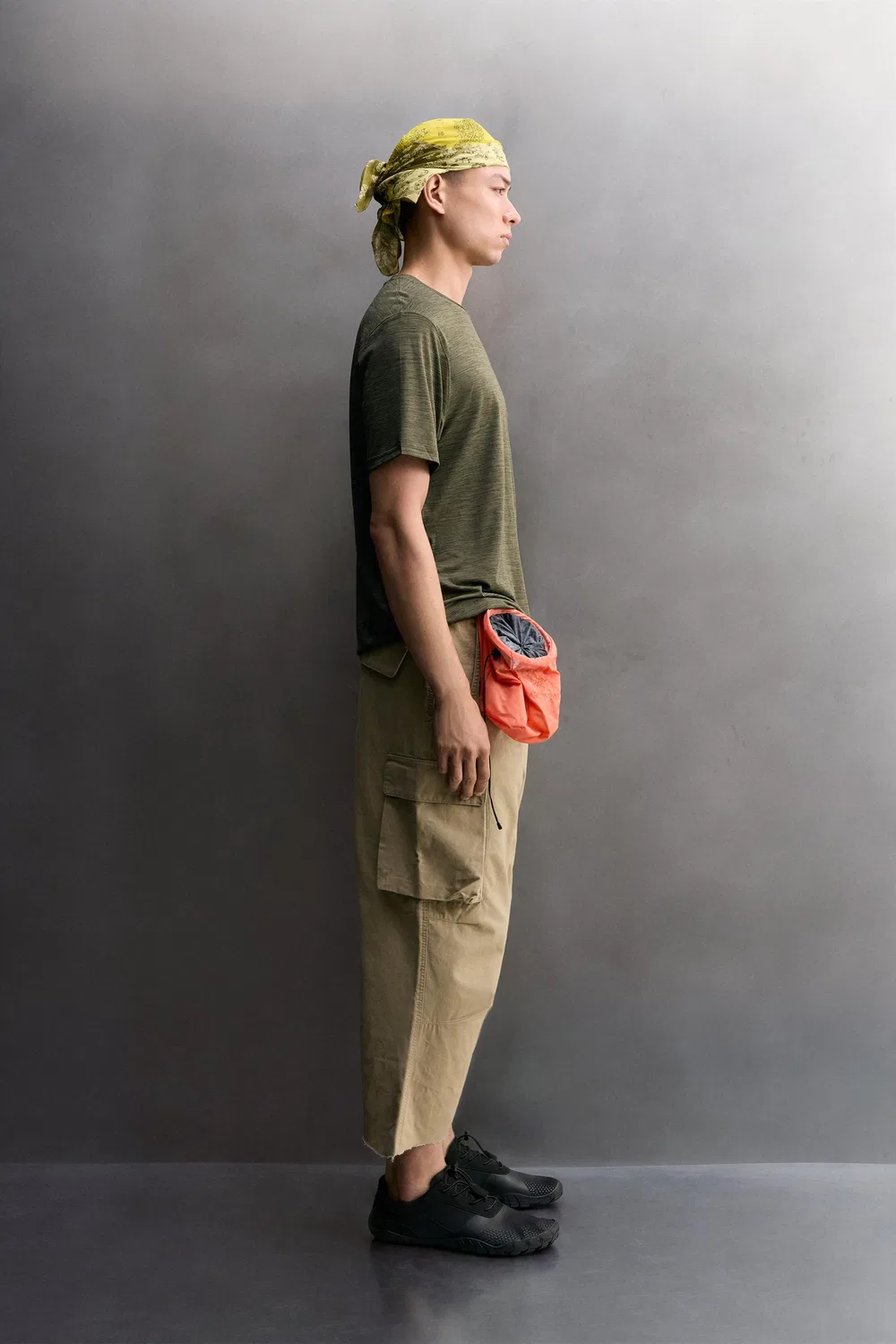 Техническая полосатая жаккардовая футболка ZARA, Mid-green — фото 4