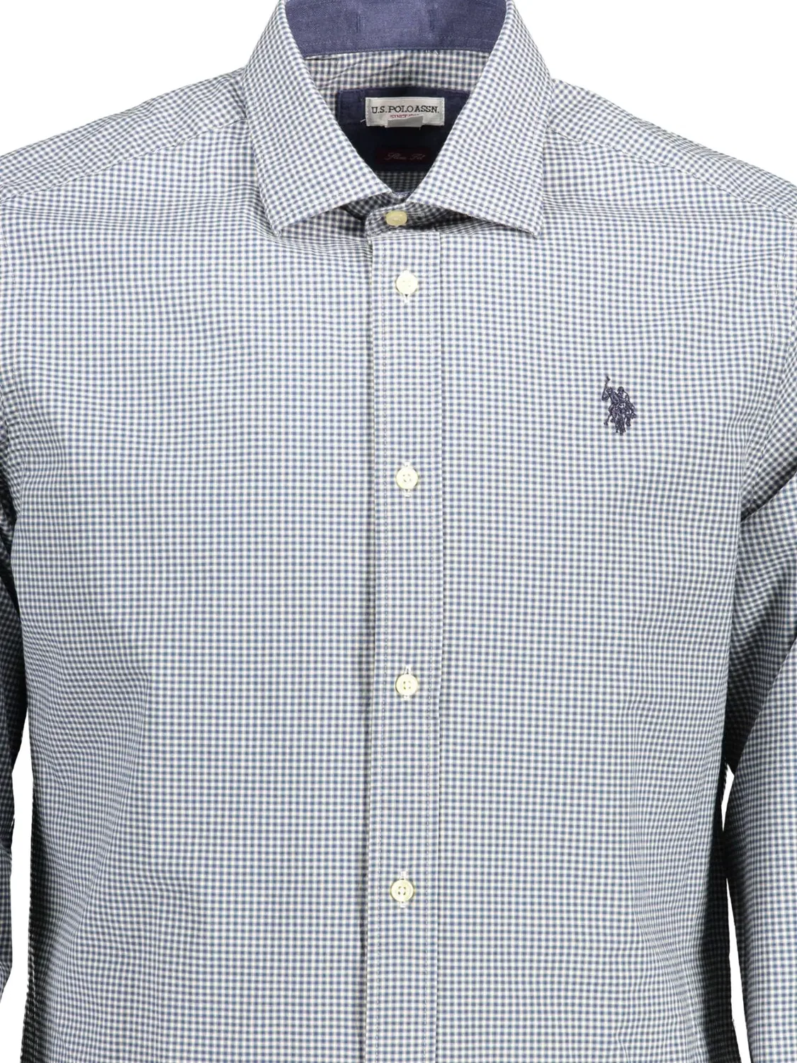 Рубашка из хлопка, синяя U.S. POLO ASSN., синий — фото 3