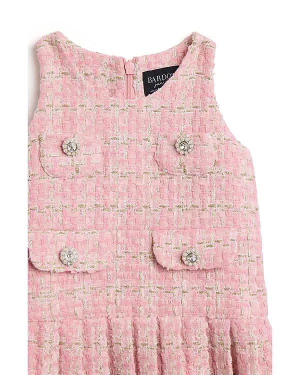 Детское платье для девочек из букле Riley Bardot, Soft Pink — фото 3