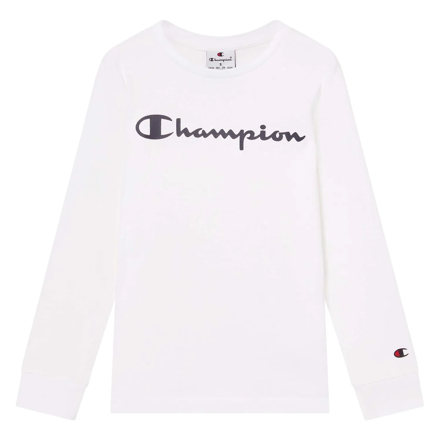 Детский лонгслив из хлопка с принтом Champion, Цвет: Weiss